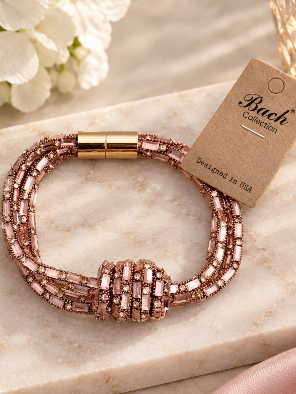 Bach Collection Beaded Bracelet Rose Gold or Gunmetal Choose 1 NWT - Picture 3 of 7